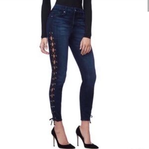 Good American High Waisted Tie Skinny Jeans